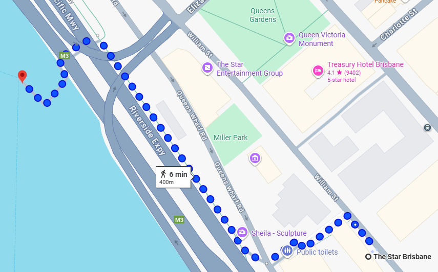 Map from The Star to Ferry Terminal